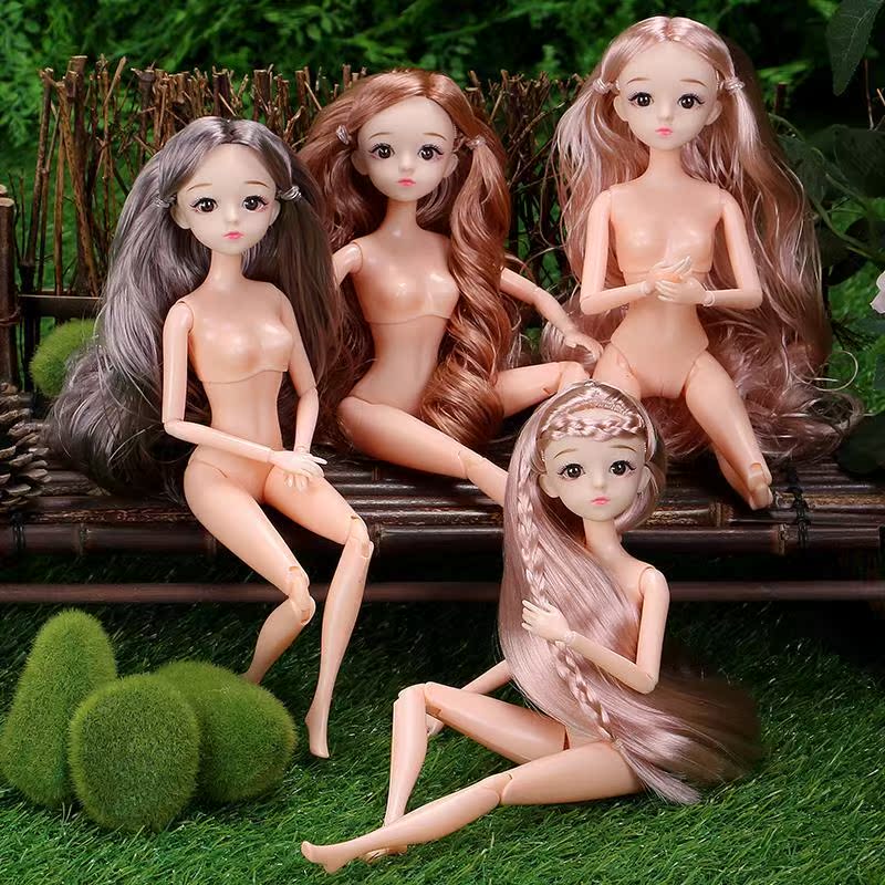 About 30cm height nude doll body 12 joint wedding dress clothes cake mold children's toy princess doll