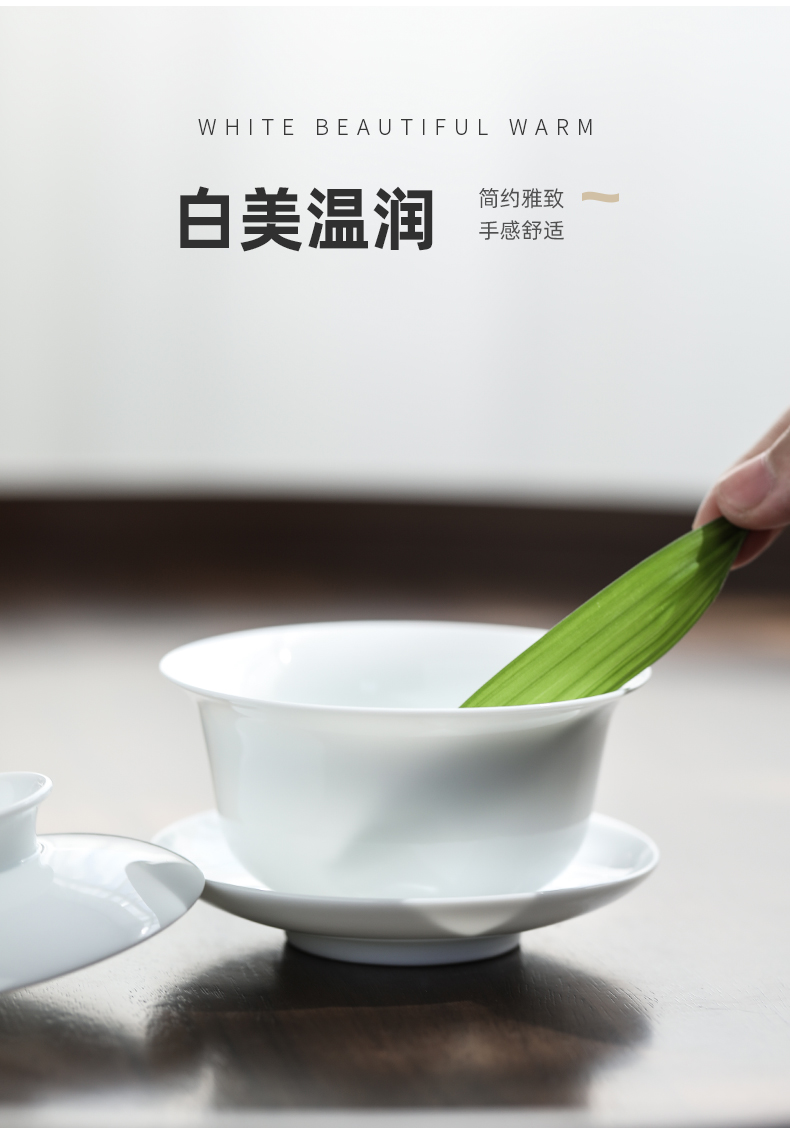 The Sioux ceramic white porcelain kung fu tea set combination of high - grade a rectangle bamboo tea tray was home office to receive a visitor