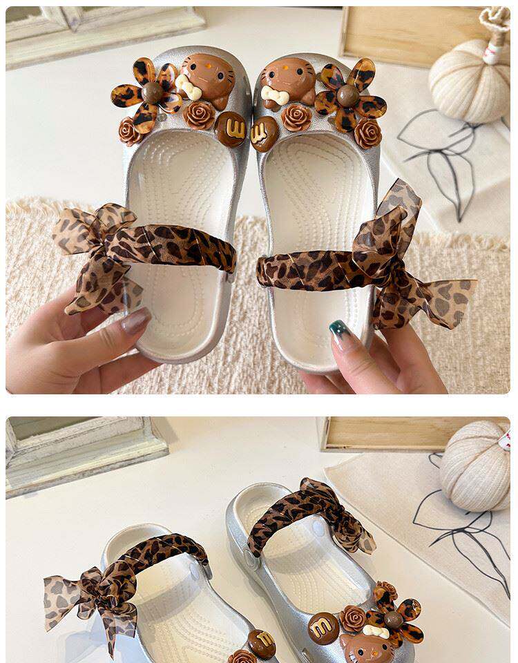 Official Brand Girls' Clogs Kt Cat 2026 Summer Children's Ballet Shoes Girls' Sandals Soft-Soled Beach Shoes — 15