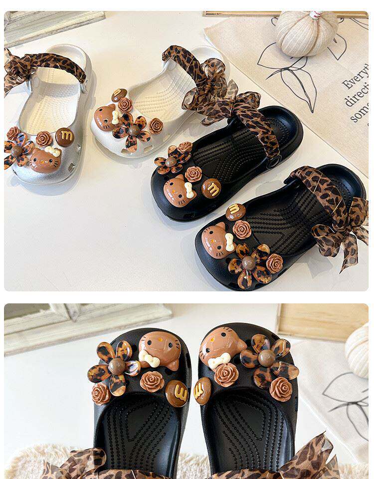 Official Brand Girls' Clogs Kt Cat 2026 Summer Children's Ballet Shoes Girls' Sandals Soft-Soled Beach Shoes — 9