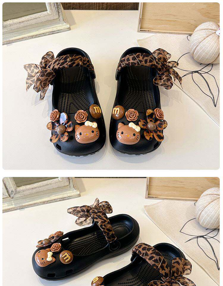 Official Brand Girls' Clogs Kt Cat 2026 Summer Children's Ballet Shoes Girls' Sandals Soft-Soled Beach Shoes — 13