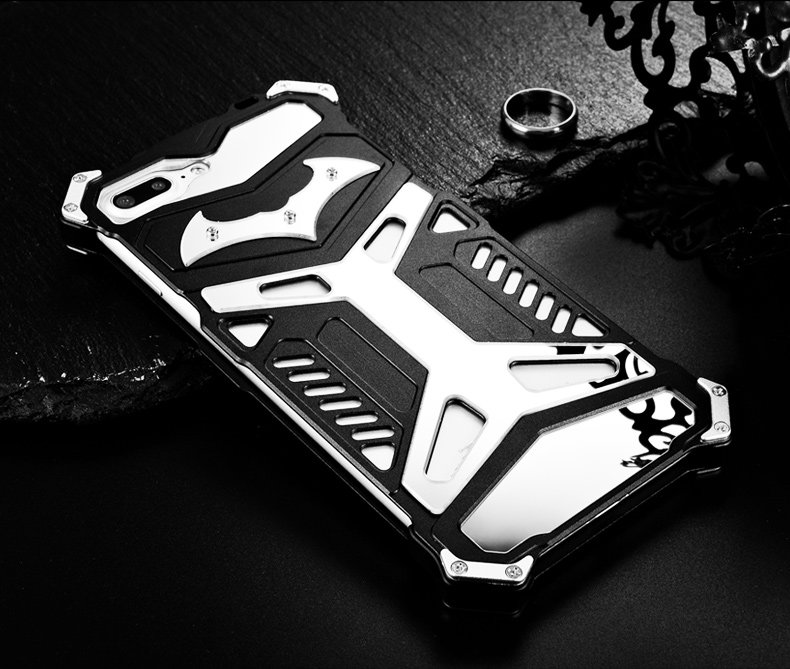 Crescent Knife Batman Stainless Steel Mirror Shockproof Aluminum Metal Case Cover for Apple iPhone 7 Plus & iPhone 7