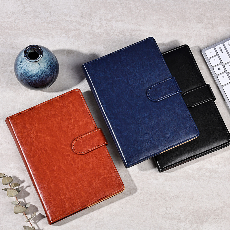 A5 Notebook Sublettering Super Thick Business Leather Undergraduate Student Art Day Note Book of refined minimalist Thickening Notepad Work Conference Record This Office Supplies Stationery Customisable imprint logo