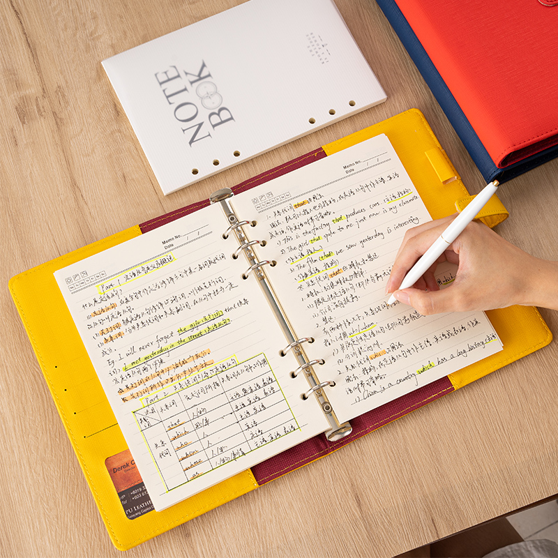 Business office loose-leaf notebook Notebook Brief College Student a5 Live Page Clip Ring Housing Creative Woman Notepad Thickening Day Note Ben b5 Loose-leaf Detachable Artistic and refined customisable customizable logo