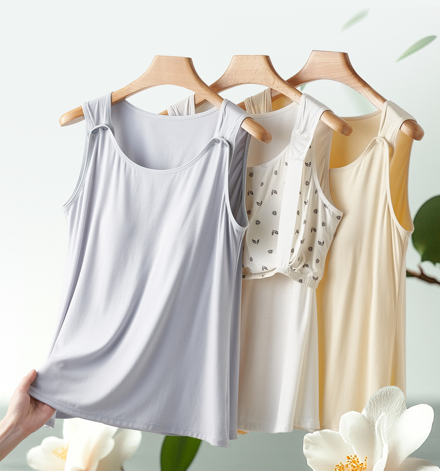 哺乳背心吊带睡衣夏季薄款产后喂奶专用免穿内衣文胸可外出哺乳衣 — 6