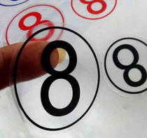 Glass sticker anti-faulty waterproof digital sticker number patch round transparent patch number tables tables