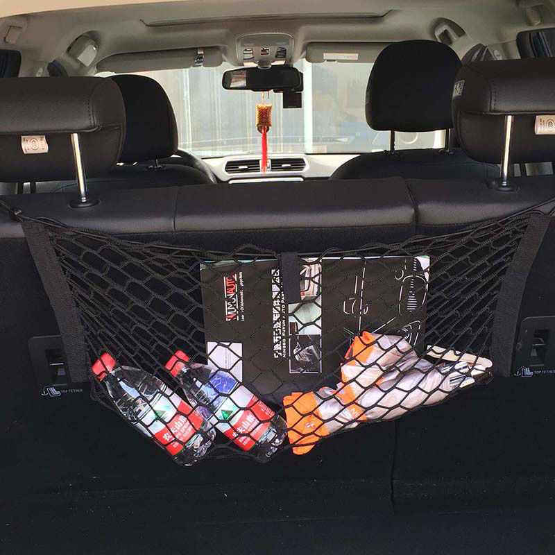 Car SUV seat back storage bag seat storage bag car rear storage bag trunk hanging bag net pocket two boxes - Taobao
