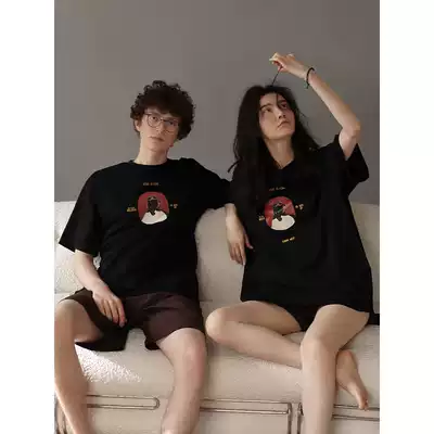 Couple pajamas female summer thin Korean version Long Short sleeve home wear men's casual fashion summer cotton set