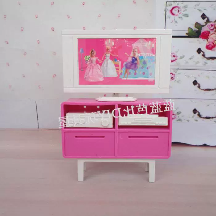 Aozhifan Bộ phụ kiện Barbie bắt đầu hộp quà màu hồng set 15 TV nhà búp bê đồ chơi - Búp bê / Phụ kiện