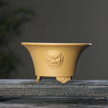 Yixing handmade calamus antique purple sand flowerpot