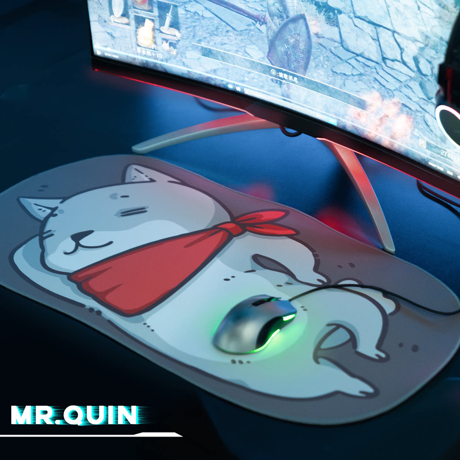 Fishing ban MrQuin official mouse pad large cartoon cute thickening gaming game office non-slip table mat