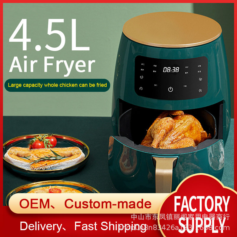 New European, British and American regulations 110V smart electric oven 4 5L air fryer oil-free non-stick lazy French fries machine baking