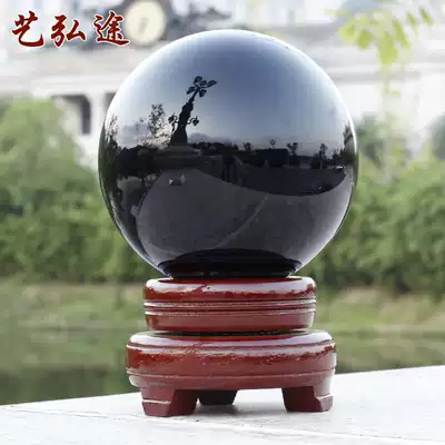 Black crystal ball Yao stone ball town house entrance partition promotion career office anti-small artificial home bedroom decoration