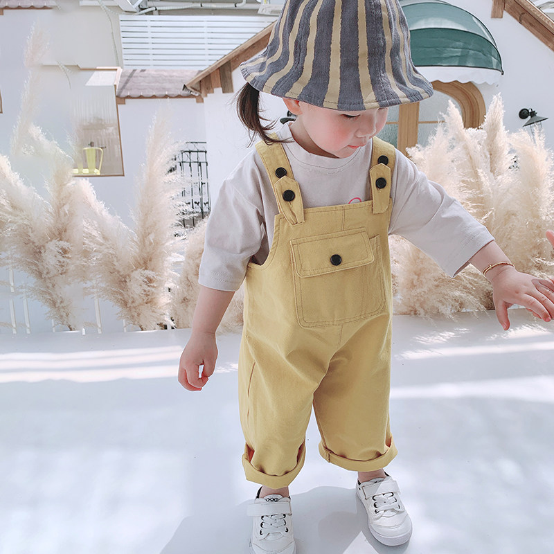 Boy pants spring autumn new girl foreign Han version hyphene pants children casual long pants children holding baby bag pants child clothing