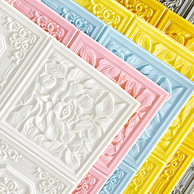 Self-adhesive 3d stereo wall sticker drawing room TV background wall paper self-adhesive waterproof moisture-proof and mildew-proof decorative wallpaper home-Taobao