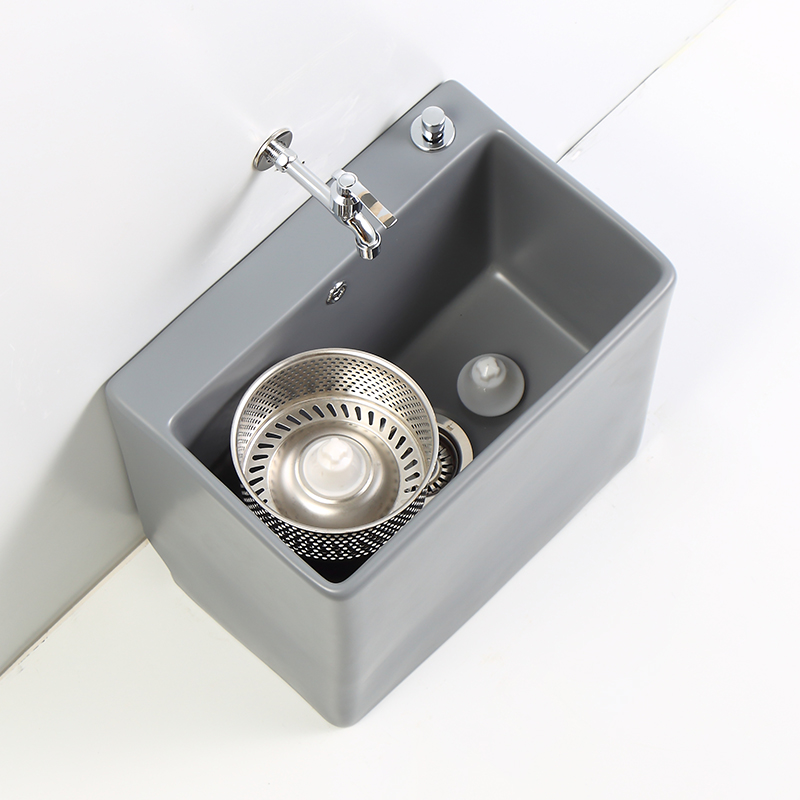 Shichamp Mop Pool Color Home Ceramic Mop Pool Double Drive Balcony Makeup Room Eu Style Floor Mop Trough