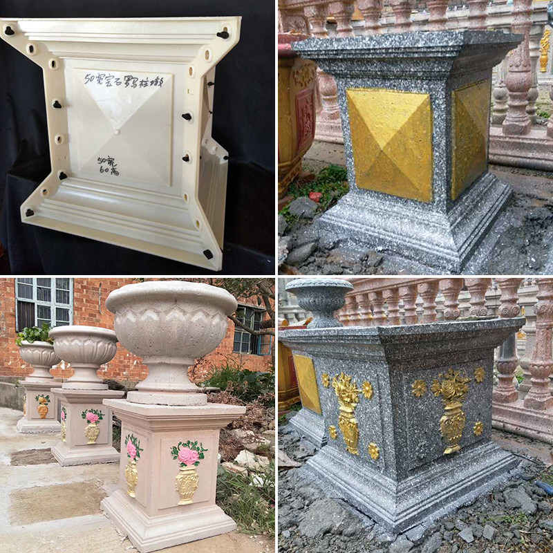 Column pier mold gemstone square pier plastic Roman column model gate shape flower pot pier square cement column foot