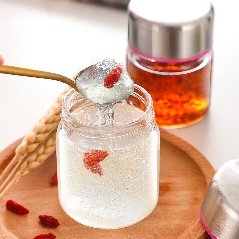 Zhe dress Bird's Nest bottle small jar sealed jar glass bottle with Lid Food Grade small bottle storage bottle