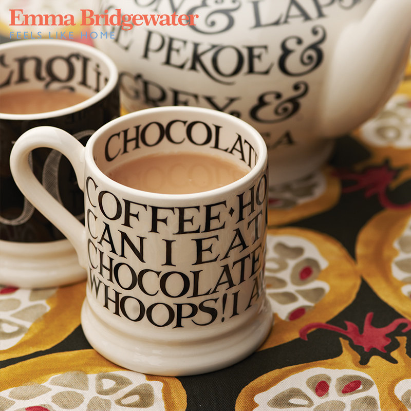 Emma Bridgewater water glass ceramic Mark cup black toast with Nordic glazed home coffee cup-Taobao