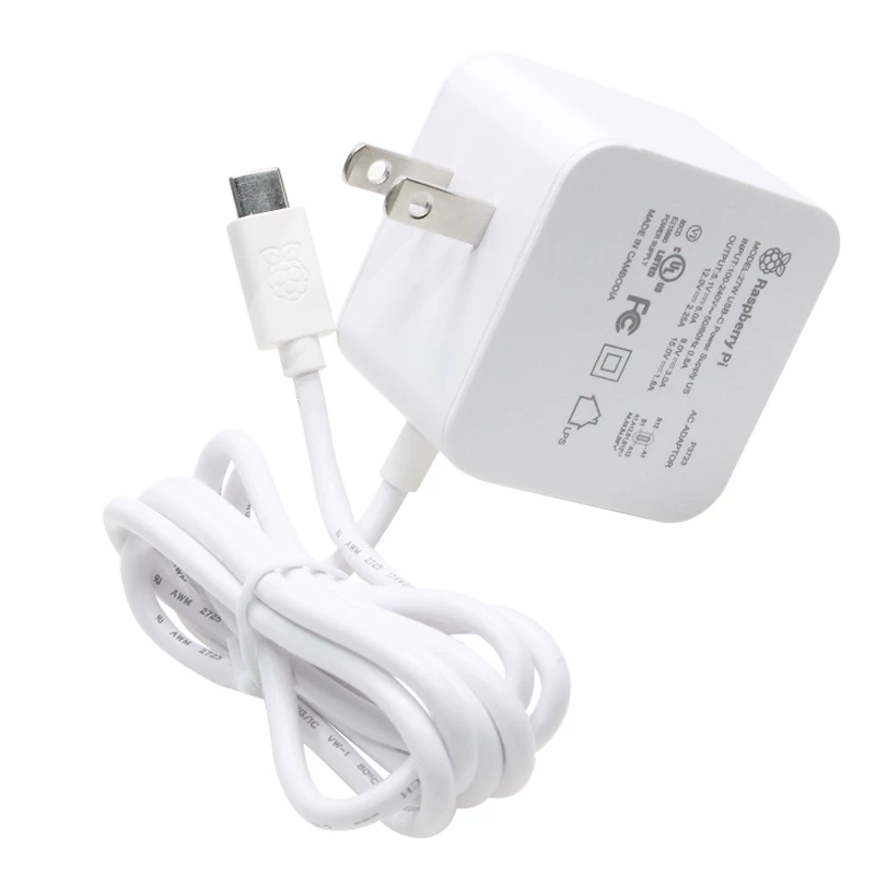 Официальный блок питания Raspberry Pi 5 5V 5A, адаптер питания USB-C на 27W для Raspberry Pi 5