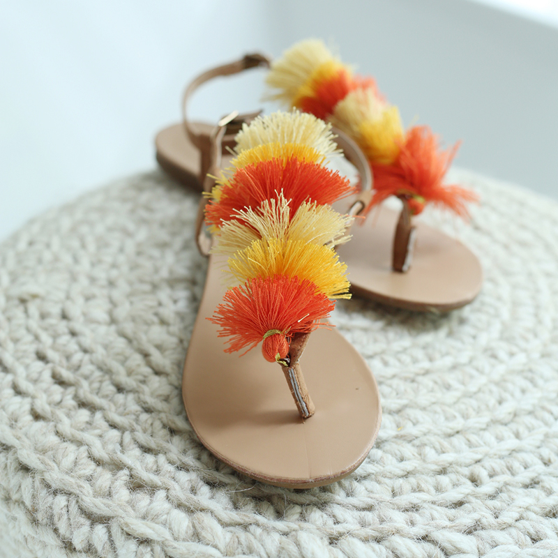 Left*es Tassel Flat Sandals