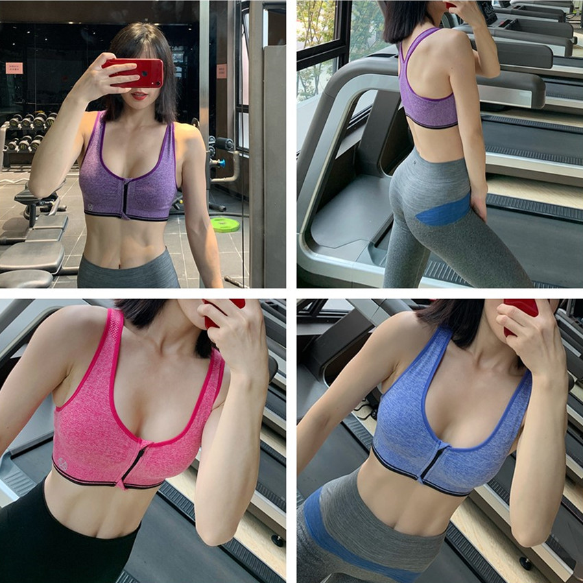 Good wearing off zipper movement Bra high strength free steel ring yoga No steel ring bra vest-Taobao