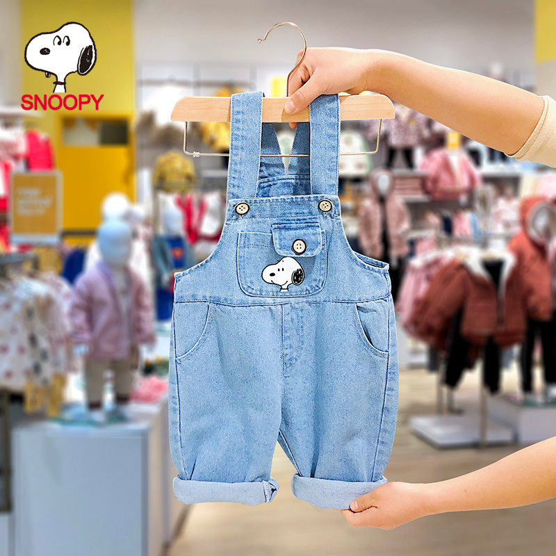 The Snoopy Snoopy special cabinet Baby Cowboy Hug Bag Pants Foreign Pie 2022 Spring Autumn Season male and female pants