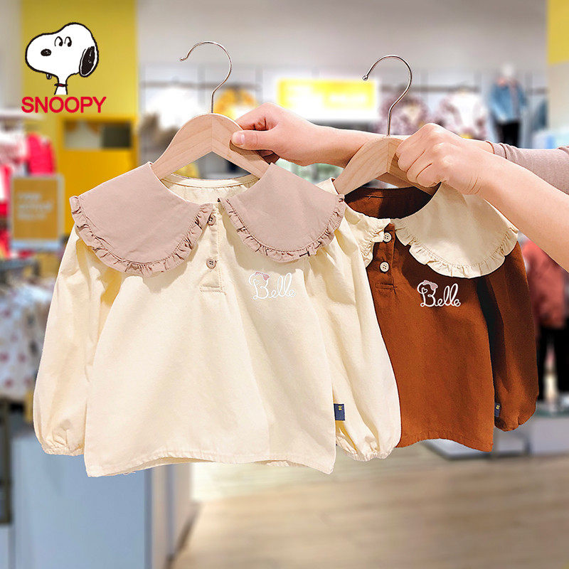 Sannu spring jacket girl doll collar shirt, boy foreign pie 2022 spring autumn dress shirt baby blouses