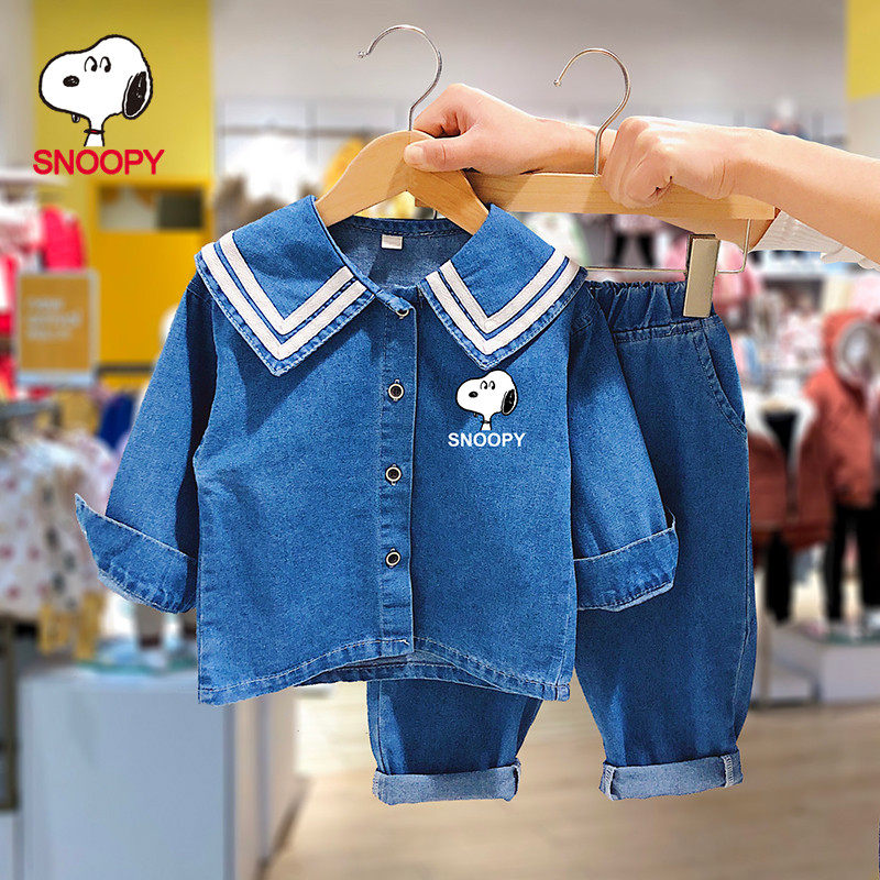 The Snoopy Snoopy special cabinet Baby Cowboy Suit Nets Red Ocean men and women 2021 new spring and autumn clothes