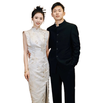Cheongsam evening dress for women 2024 new style embroidered light luxury niche high-end bridal morning gown new Chinese style engagement dress