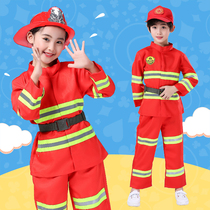 Children Fire Service Career Experience Role-playing Nursery Boy Cosplay Over Home 61 Performance Wear