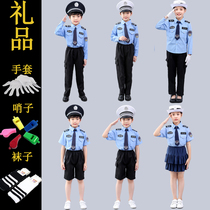 61 Childrens police uniform police officer clothes uniformed minor traffic police kindergarten suit corner play boy acting out of suit