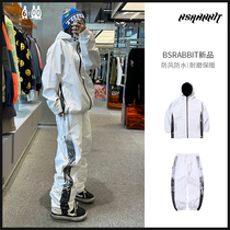 2324 New Korean trendy brand BSR waterproof warm and wear-resistant snow pants set couple hooded jacket ready stock