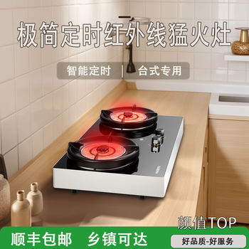 Desktop Gas Stove Infrared Double Stove Gas Stove Household Natural Gas Liquefied Gas Energy Gathering Timed Fierce Stove