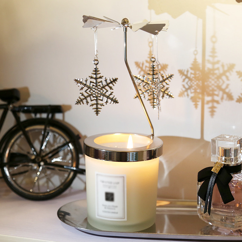 Smell elf revolving lantern Christmas candle European style candlestick creative girl romantic decorations
