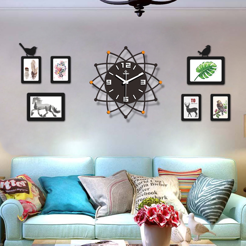 Nordic light and luxurious home living room Creative hanging bell minimalist modern personality Decorative Clock Fashion Luminous hanging wall watches