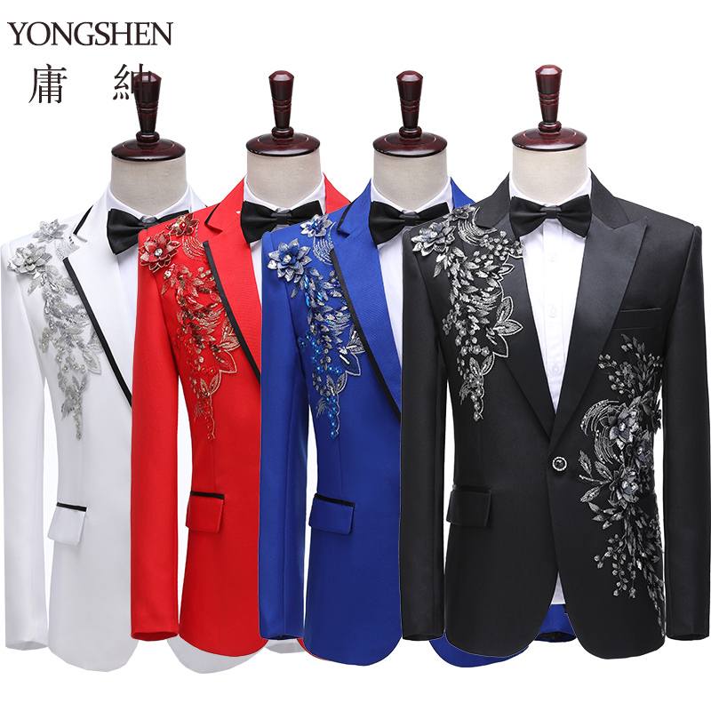 Performance Clothing Men's Suit Men's Outfit Singer Stage Performance Suit Handsome Suit Sequin Men's Choir Costume