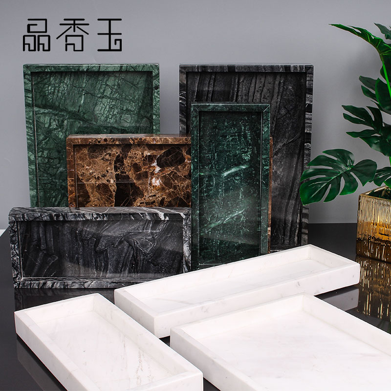 Hotel Marble Bathroom Wash Toiletries Rectangular dressing room Handwashing desks Handwashing liquid bottles Cosmetic Containing Trays