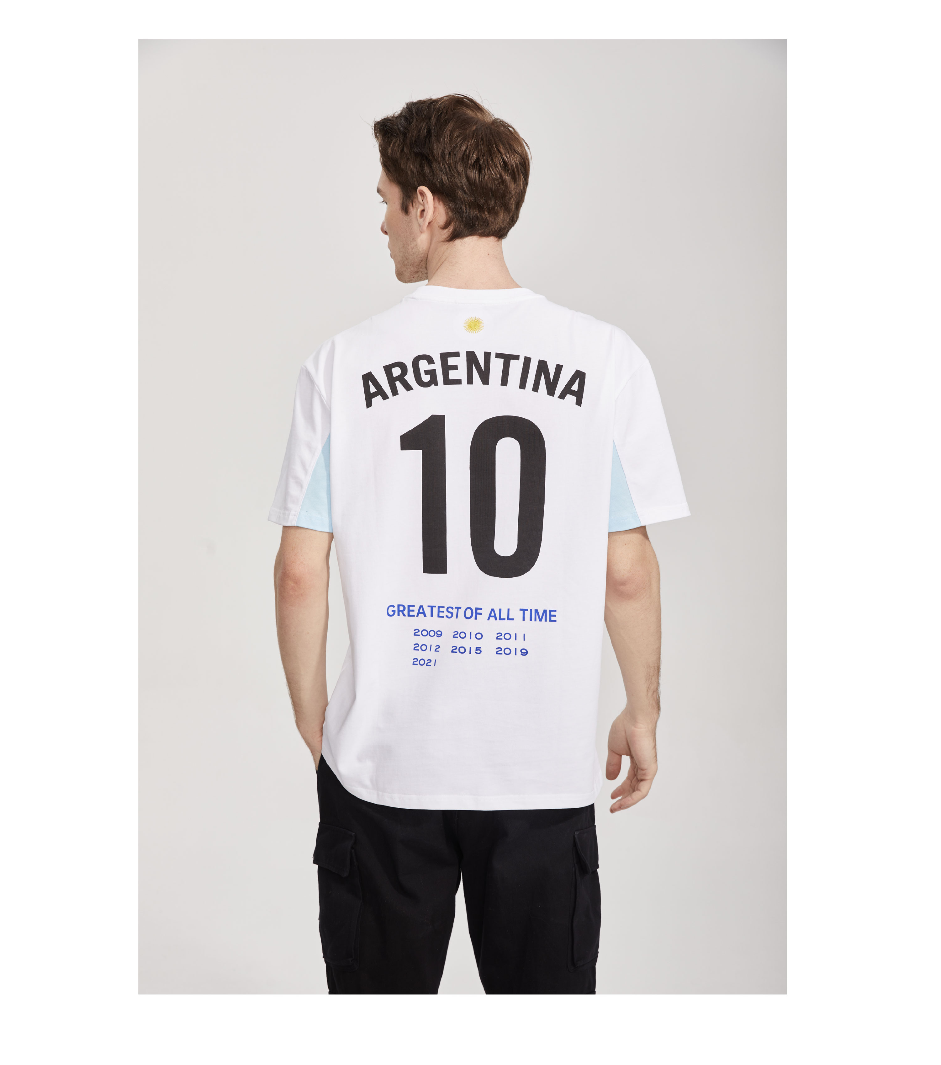 Argentina National Team AFA Messi Golden Ball Award Ballon d'Or commemorative T-shirt