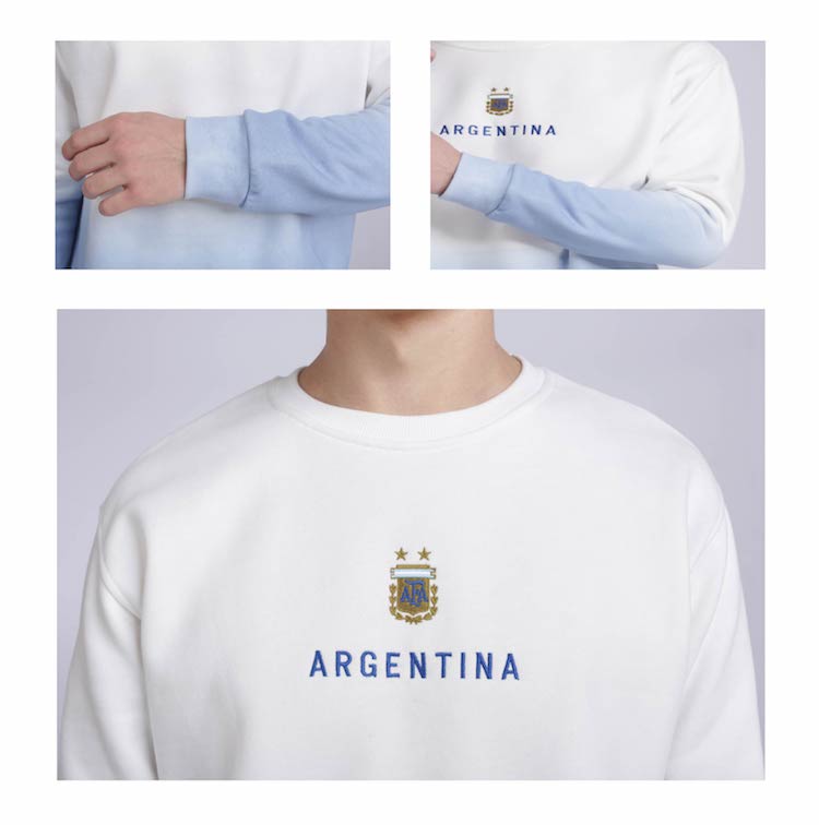 Argentina National Team Tie-dye Cotton Pullover Sweater