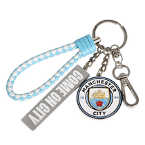 Les marchandises officielles pour le club de Manchester City) Double Sided Team Emblem Key Buttoned Metal Pendentif Perimeter Football Fans Presents