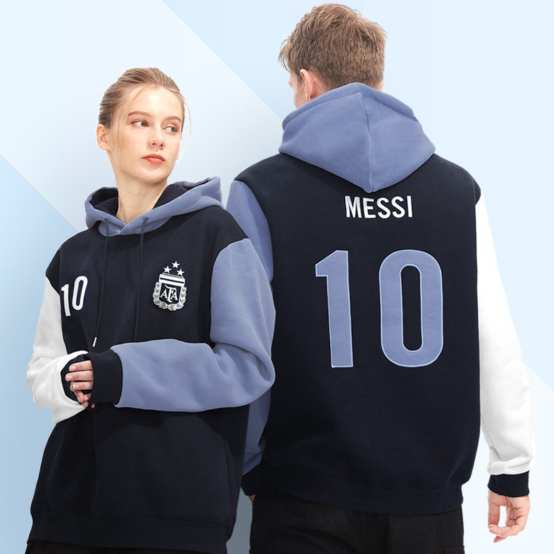 Blue and white colour pieces of Macy's jacket autumn and winter jacket soccer World Cup