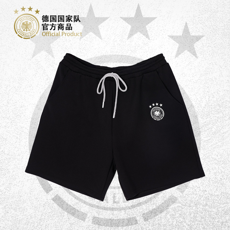 [Official Authentic Product] German National Team |   Black Classic Team Logo Sports Shorts Are Breathable, Comfortable and Casual