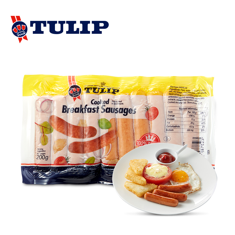 丹麦进口 Tulip 郁金香 法兰克福烟熏香肠 200g*3件 天猫优惠券折后¥24.7包邮 丹麦进口 Tulip 郁金香 法兰克福烟熏香肠 200g*3件 天猫优惠券折后¥24.7包邮