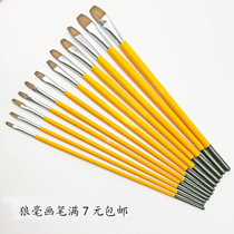 Wolf Millioil Paintbrush Water Powder Watercolor Propylene Professional Fine Art Painting Brush Students Beginners Single Round Head Platoon Pen Suit