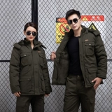 Хлопковая рабочая униформа, утепленный лонгслив, износостойкая камуфляжная куртка, защита от ожогов