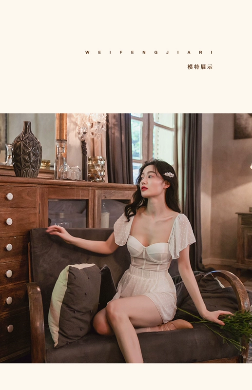 . Áo tắm nữ tắm suối nước nóng áo tắm sinh viên một mảnh màu trắng quạt tiên nữ che bụng gầy và eo cao tụ tập bơi lội bảo thủ - Bộ đồ bơi One Piece