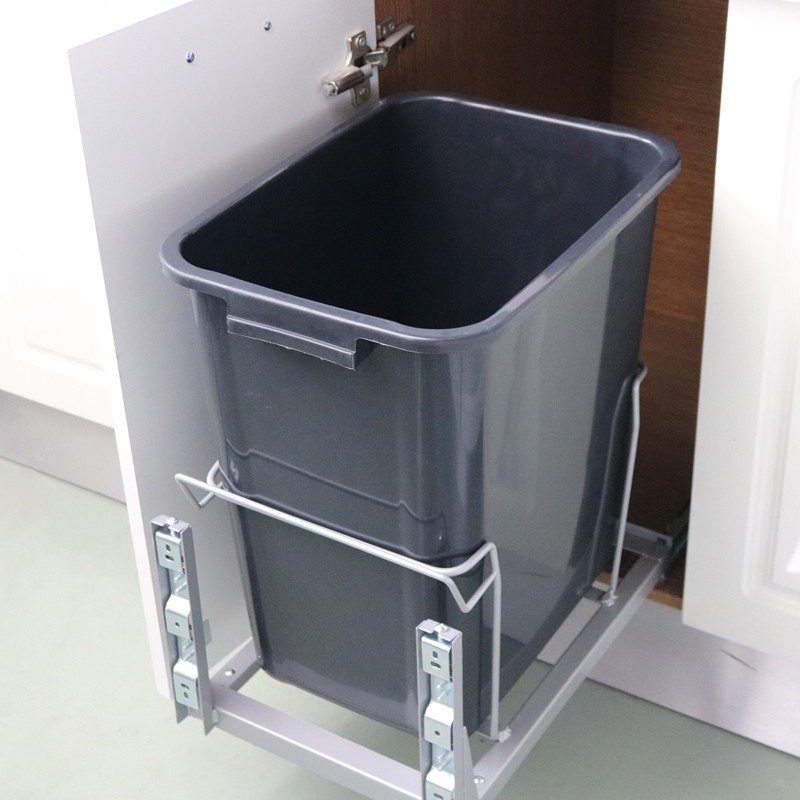 Kitchen Tall Pull-Out Hidden Embedded Food Waste Sorting Trash Can with Built-In Large Capacity and Lid Kitchen Tall Pull-Out Hidden Embedded Food Waste Sorting Trash Can with Built-In Large Capacity and Lid