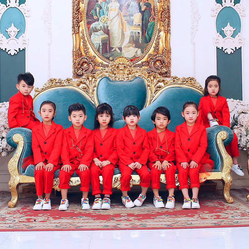 Xuangyi Children's Suite Suite High-end red model suit T stage personality competition suit