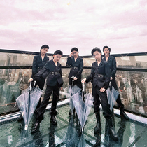 Domineering childrens black suit street dance class clothes model catwalk show boys and girls handsome fashion high-end performance clothes tide